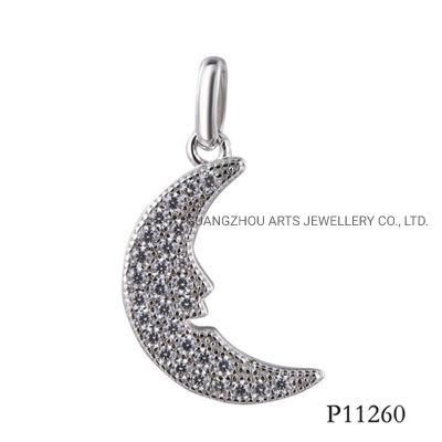 Wholesale Fashion Jewelry Crescent Moon Silver Pendant