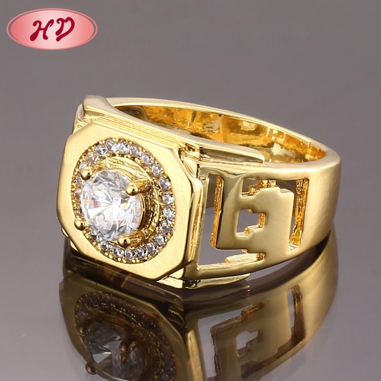 Fashion 18K 14K Gold Plated Wedding Engagement Jewelry Silver Stainless Steel Finger Man Rings Design