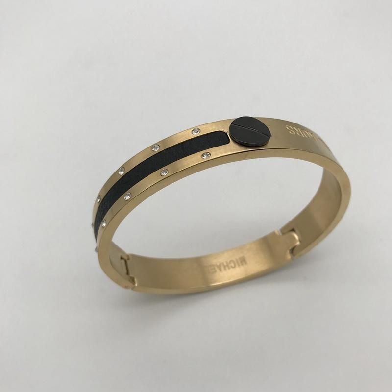 Sticky Skin Zirconia Bracelet Gold Plated Stainless Steel Indian Bangle Bracelets & Bangles Jewelry Women