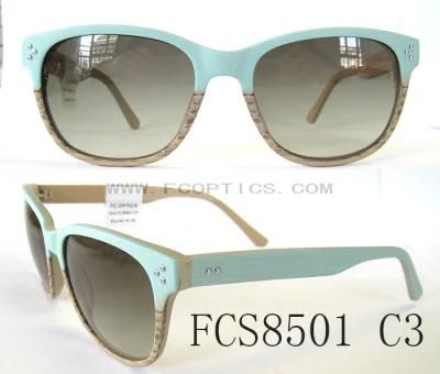 Fashion Lady Wooden Acetate Sunglasses