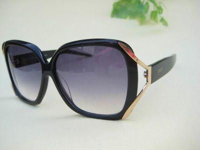 Woman Fashion Acetate Sunglasses with Metal Decoraction