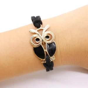 Black Rope Chain Anchor Bike Owl Cross Heart Bracelet