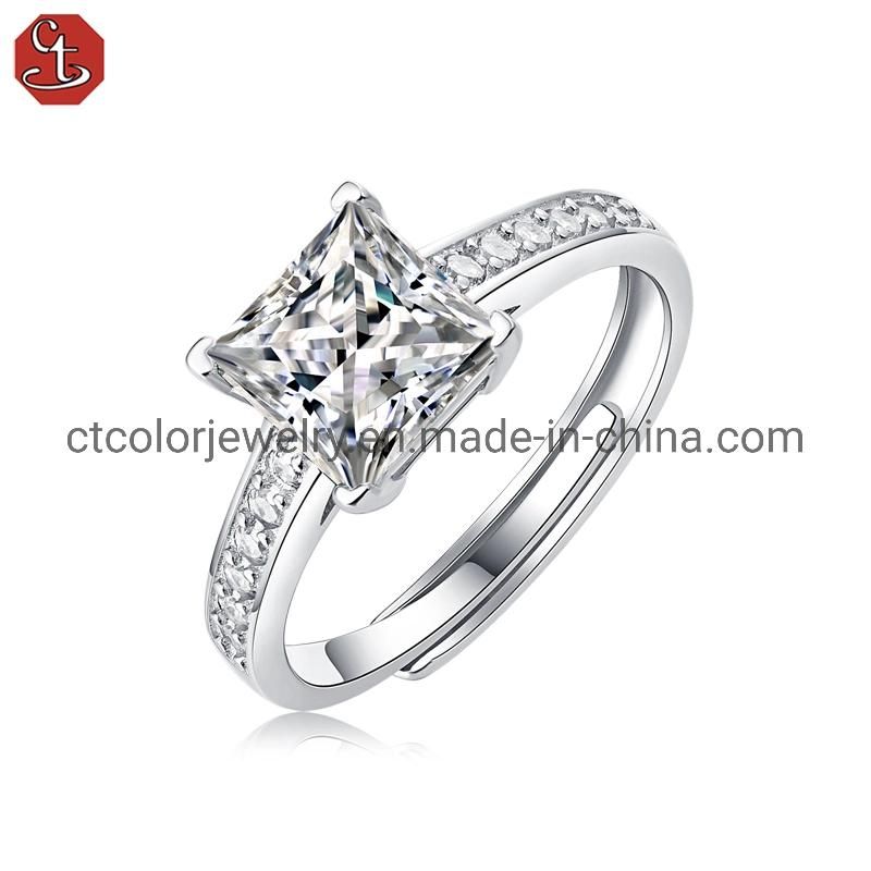 Princess square diamond series 1CT moissanite ring Fashion Jewelry Wedding Ring