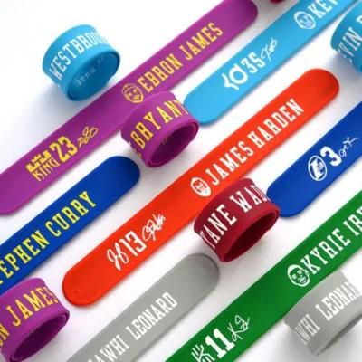 Mass Production Color Changing Silicone Reflective Chain Mosquito Repellent Manufarture Plastic Promotional Slap Wristband Bracelet Bands