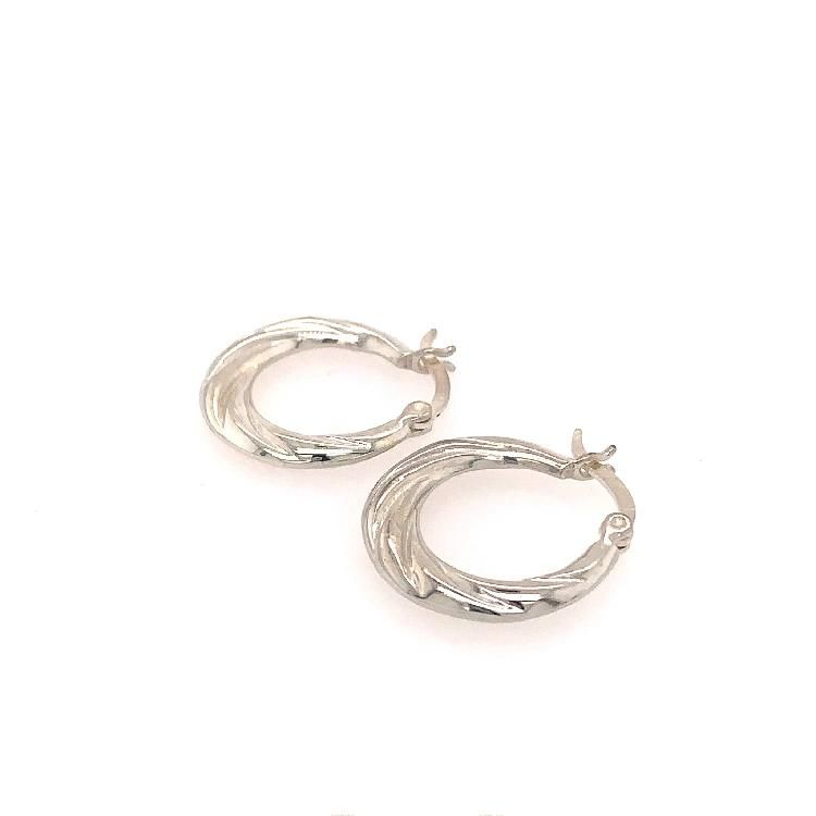 High Quality Twist Rope Huggies Earring Jewelry Sterling Silver Small Hoop Earrings