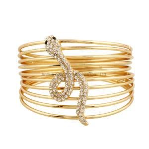 2017 Fashion Bangles Women Punk Rock Crystal Multilayer Snake Gold Bracelets Jewelry