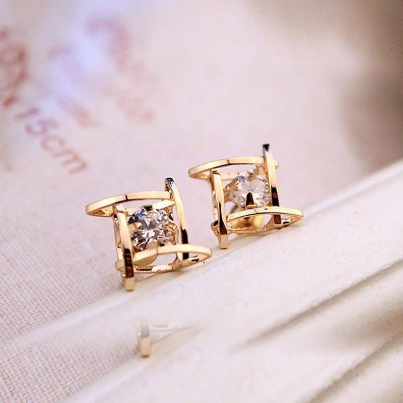 Fashion Triangle Zircon Silver Earrings Zircon Stud Earrings Women Jewelry