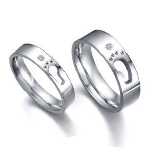 Fashionable 316L Stainless Steel Wedding Ring with Halo Foot