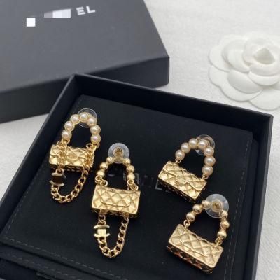 Top Grade Earrings Luggage Style Earrings Fashion Jewelry Gold Color