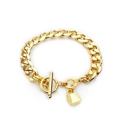 Gold Plated Tennis Cuban Link Chain Bracelet