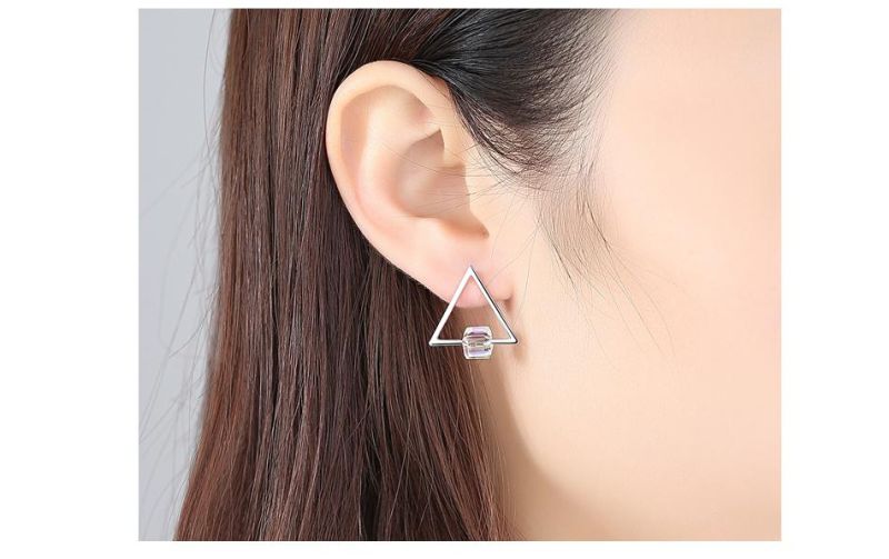 Jewelry Silver Jewelry Ear Studs with Colorful Beads