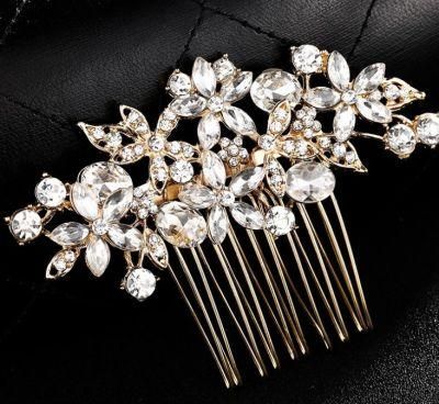 Wedding Crystal Gold Hair Comb. Bridal Crystal Hair Comb. Hair Vines Jewelry for Wemen