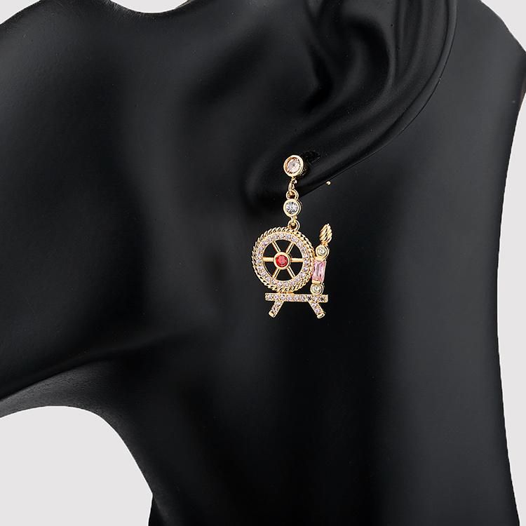 Cheap Birthday Gift Fashion Gold New Model Fancy CZ Stud Earring