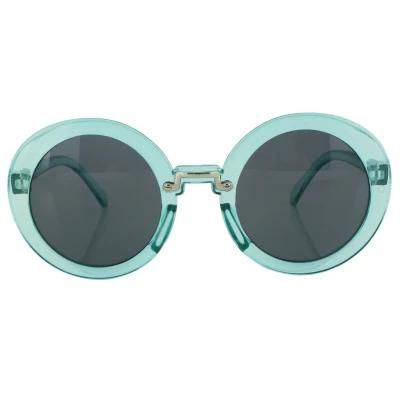 2020 Light Crystal Green Round Fashion Kids Sunglasses