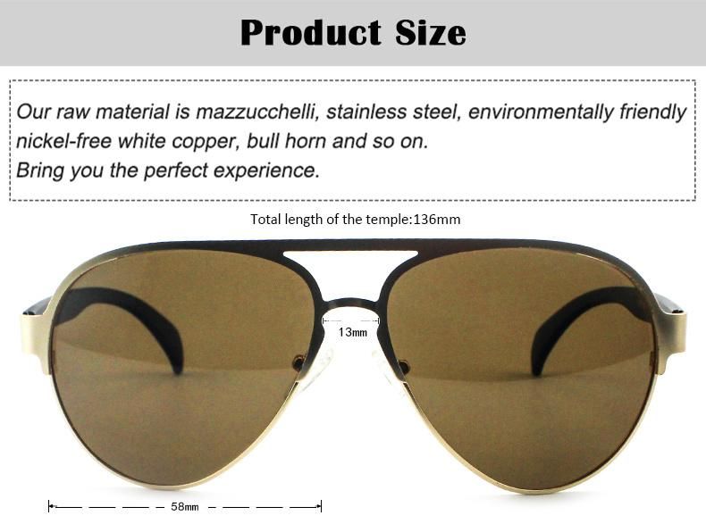 Vintage Custom Logo Ready Fashion Metal Frame Polarized Men Sunglasses