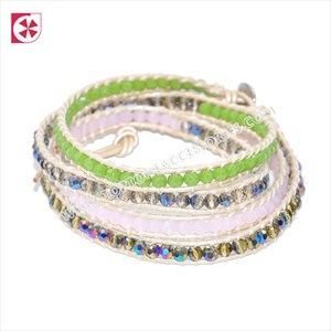 Women Handmade Crystal Beaded Bracelets 5 Wraps