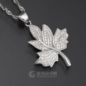 Fashion 925 Sterling Silver Memorial Mable Leaf Pendant