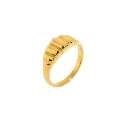 Fashion Jewelry Stainless Steel Women Ring 14K/18K Gold Plated