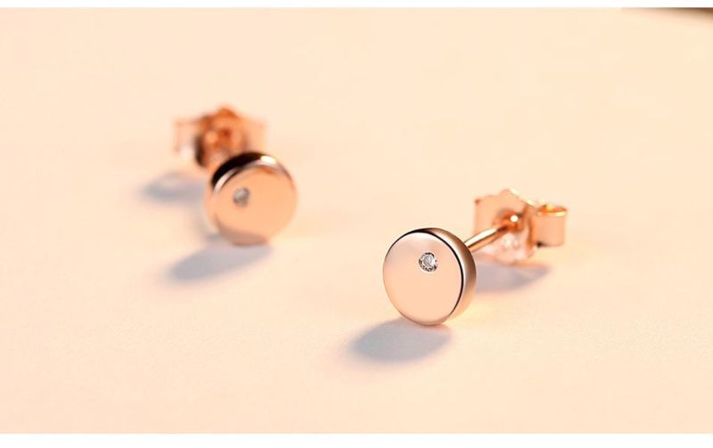 Charming Gold 925 Sterling Silver Cubic Zirconia Mini Ear Studs