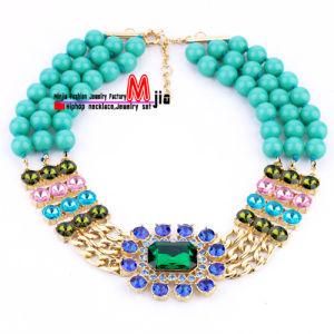 New Fashion Handmade Bead Major Suit Kiss Design Necklace with Rhinestones (MJ-SJ-xl00354)