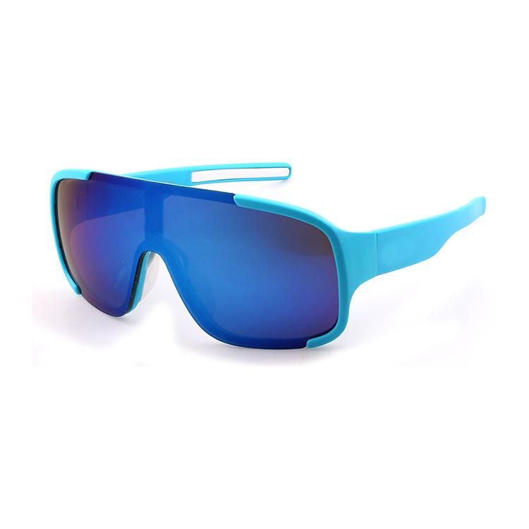 Blue One Piece Lens Sport Sunglasses
