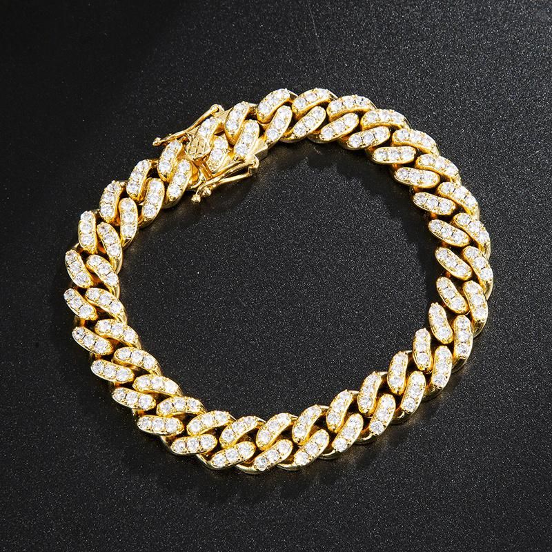 Factory Direct Iced out Fashion Multi-Strap Hiphop Copper Bracelet