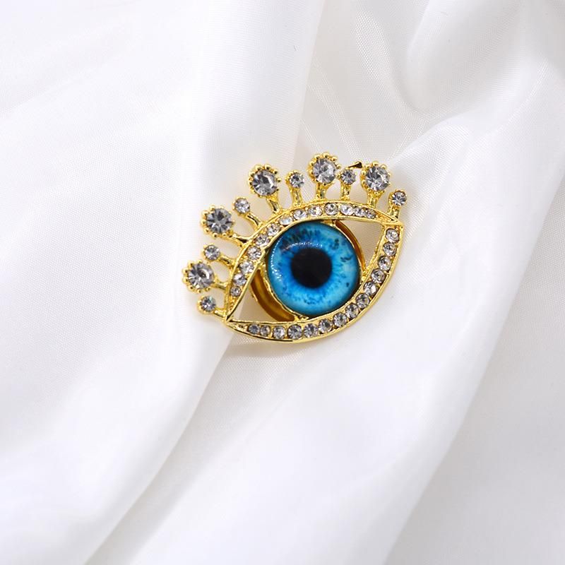 Superstarer Blue Eyes Large Gemstone Brooch Women Rhinestone Brooch Corsage Accessories