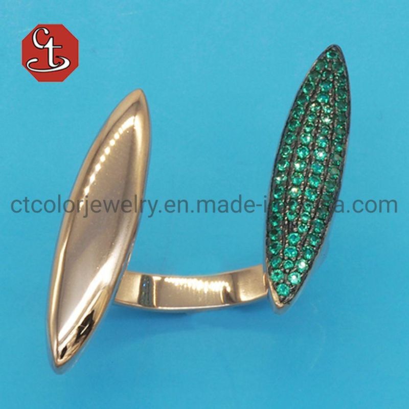 Personalized Irregular Moon MQ Shape CZ Ring Korean Version Exquisite White CZ Metal Silver or Copper Rings Punk Rings