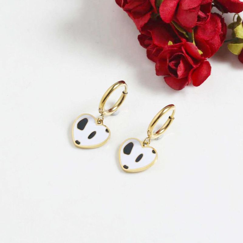 Manufacturer Custom 18K Gold Plated Fashion Jewelry High Quality 2022 Creative Earring Cute Cartoon Heart Pendant Earrings Wholesale