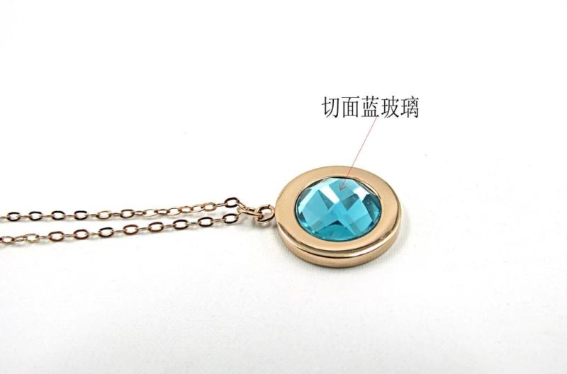Jewellery Stainless Steel Pendant with Blue Glass Ball Inserted