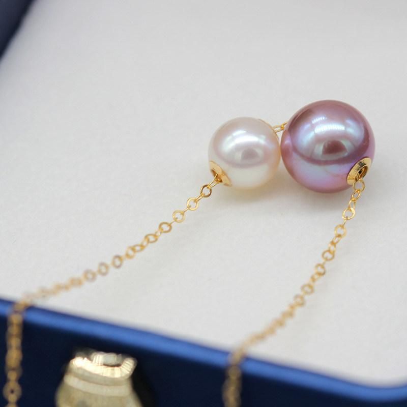 Sterling Silver Jewelry Gorgeous Natural Round Cultured Freshwater Pearl Necklace (XL120071)