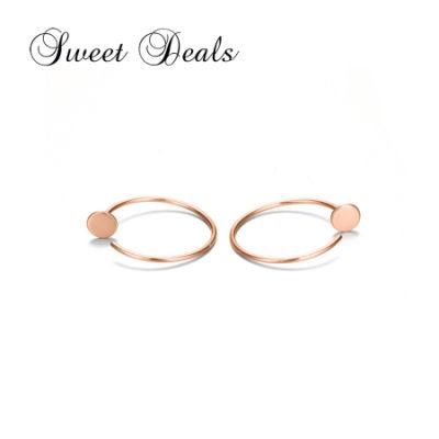 Fashion Jewelry Earrings Gold Plated Hoop Earrings Stainless Steel Creative Earrings