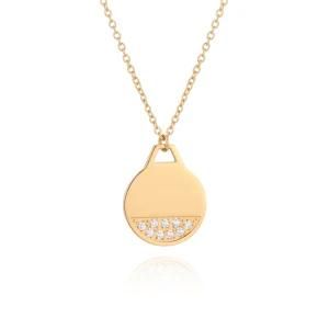 Fashion Blank Stainless Steel Water Drop Pendant with Crystal