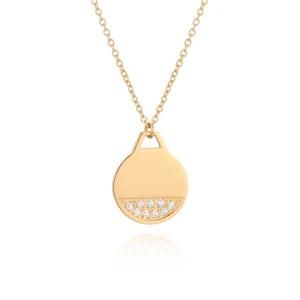 Fashion Blank Stainless Steel Water Drop Pendant with Crystal