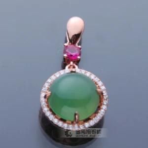 Fashion 18k Rose Gold Plated Jade Pendant