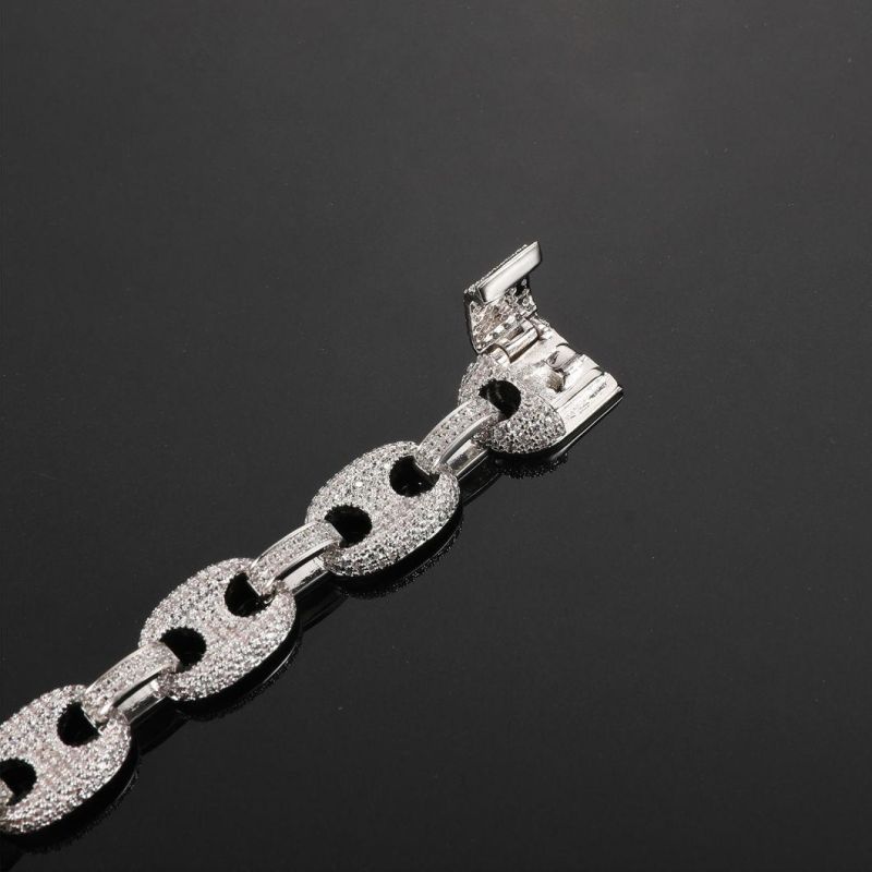 Hip Hop Jewellery Cuban Link Chain Necklace with Cubic Zircon