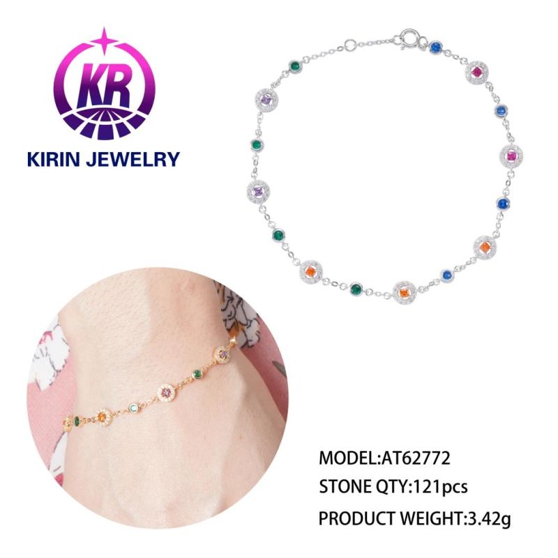 Fashion Jewelry Oil Painting Bracelet Colored Sun Flower Charms Bracelet for Women