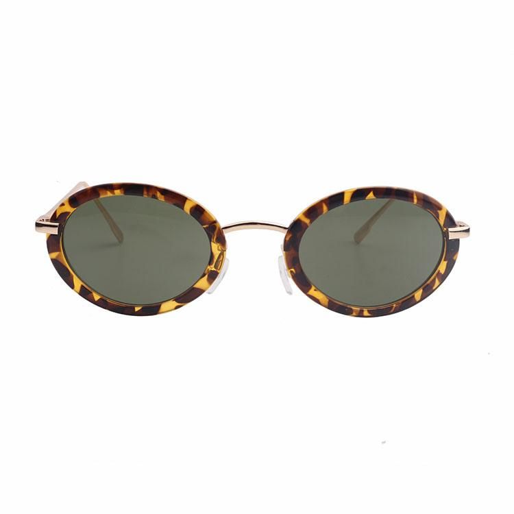 Retro Style Round PC Frame with Metal Temple Sunglasses