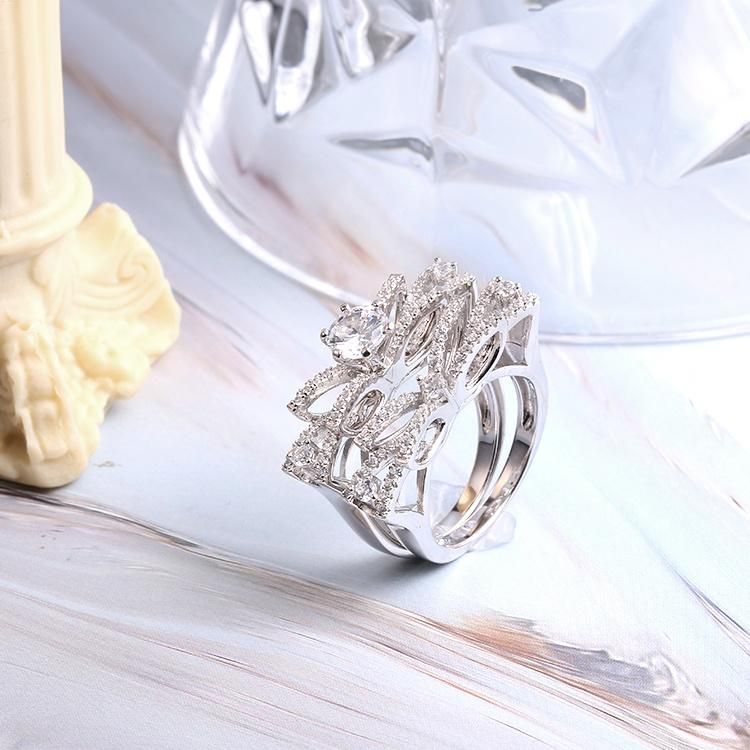 Fashion Accessories Cubic Zirconia Moissanite 925 Silver Trendy Women Big CZ Moissanite Hip Hop Jewellery Fashion Ring