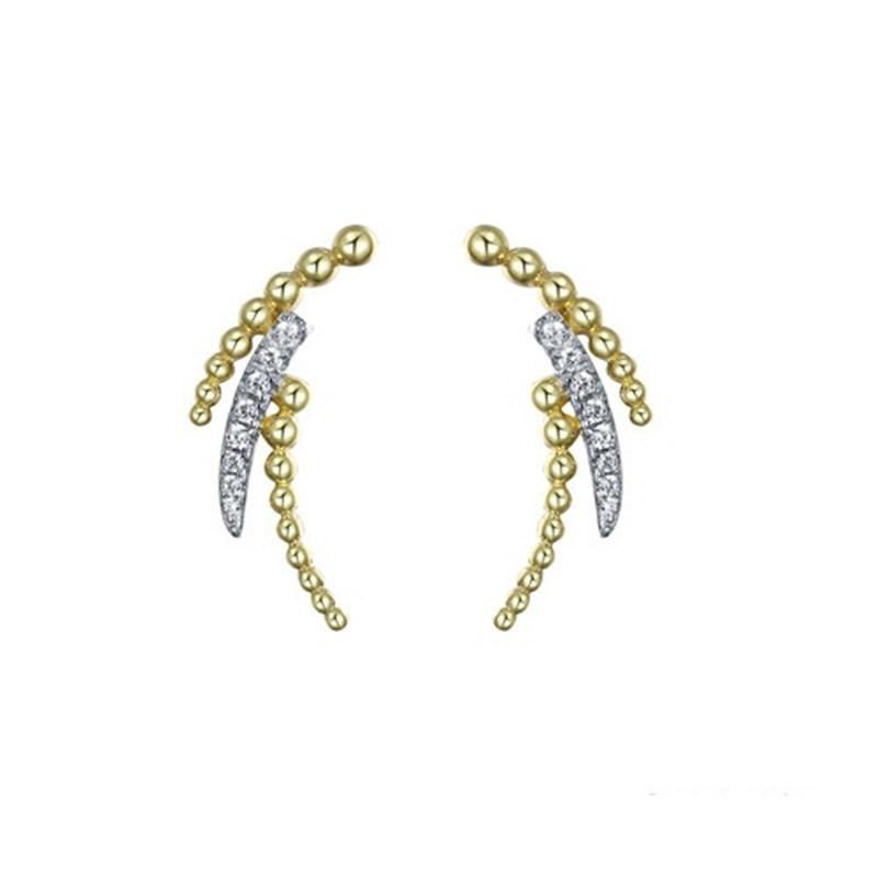 2022 New Fashion 925 Silver or Brass Earring with 18K Yellow Gold