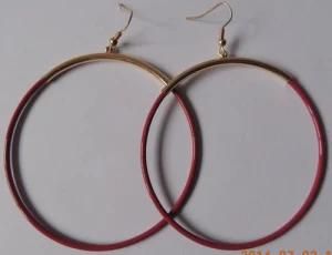 Red Circle-Shaped with Hook Earring