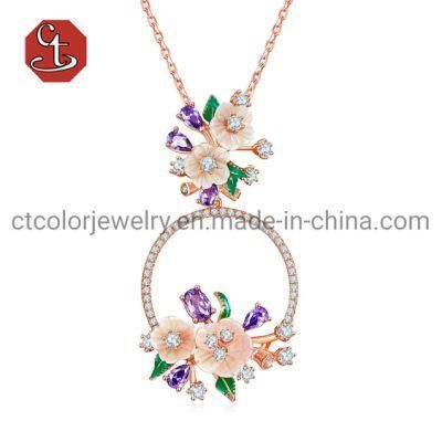 Mother of Pearl Necklace Fashion Enamel Jewelry Hot Sale Jewelry Rose Gold Necklace