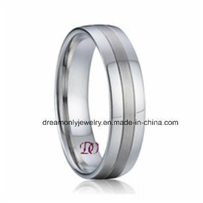 Two Edges High Polish Steel Ring Middle Matte Ring