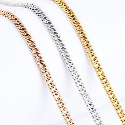 Wholesale Fashion Jewellery 316 Steel Duplicate Curb Polish Chain Jewelry Necklace Accessories Anklet Bracelet