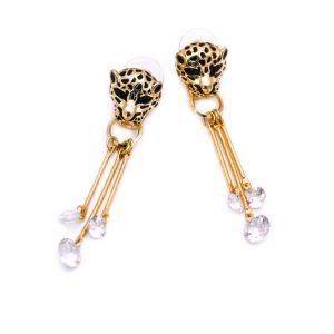Fashion Women Accessories Leopard Cubic Zirconia Stone Women CZ Earrings