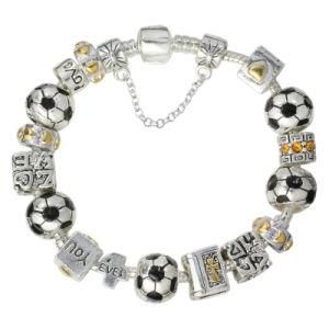 Sports Jewellery Football Soccer Charm Beaded Bracelets