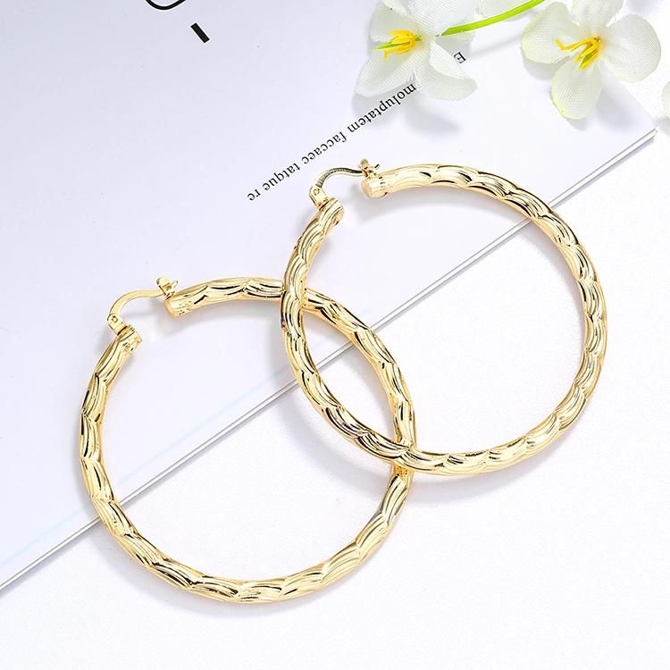 2020 Fashion Jewelry China Factory Wholesale Joyeria Gold Brass Hoop Earrings Jewelry