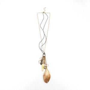 Feather and Charms Pendent Multi Layers Necklace