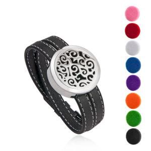 Essential Oil Diffuser Bracelet Locket Womens Leather Aromatherapy Bracelet