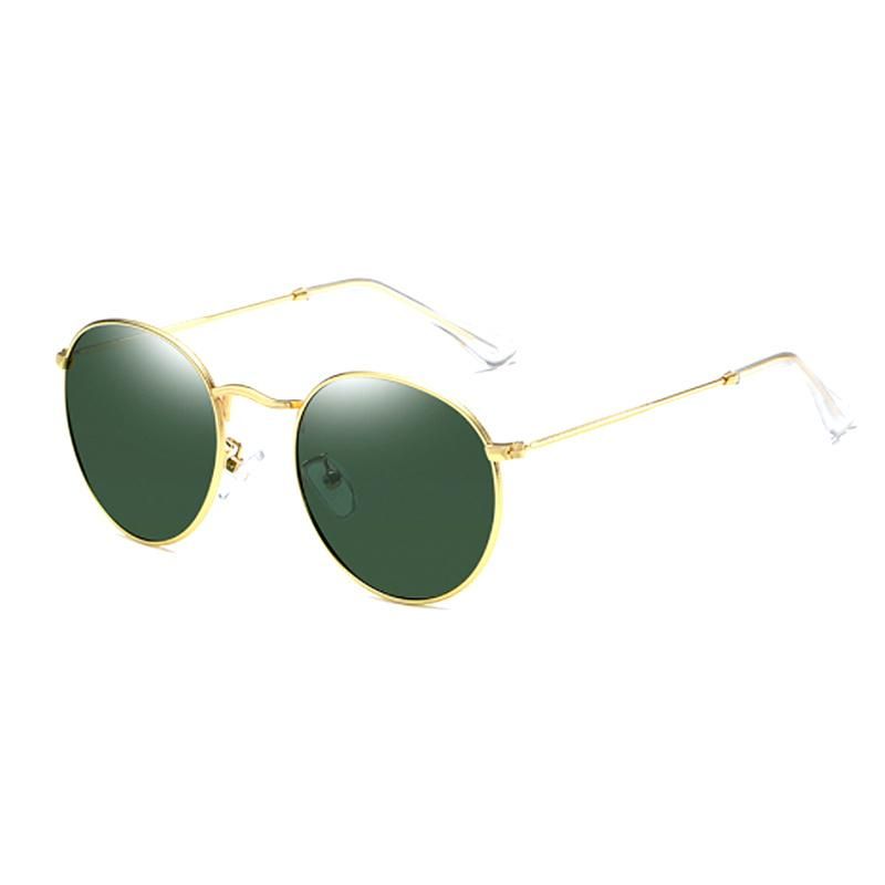 High Quality Retro Style Unisex Metal Medium Round Fashion Sunglasses